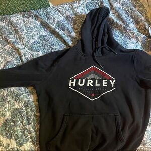 Hurley Black Sweatshirt with Red and White Accents